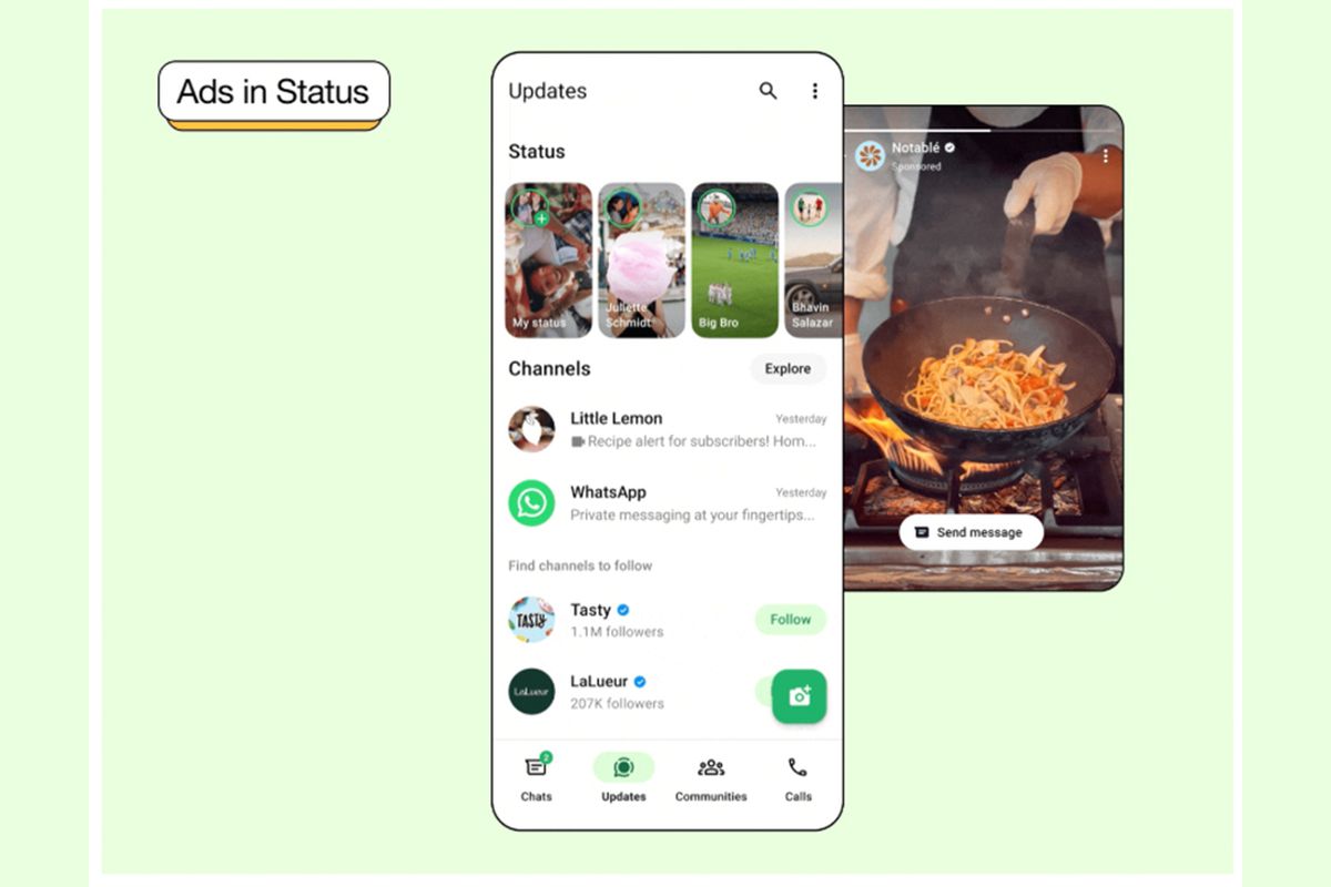 Bekasi- Fitur iklan di status WhatsApp