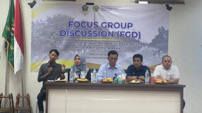 Kota Bekasi - Focus Group Discussion (FGD) bertema "Menelaah Potensi Kalimalang Sebagai Destinasi Wisata Air" yang digelar BEM Fakultas Agama Islam (FAI) Universitas Islam ’45 Bekasi, Rabu (18/6/2025).