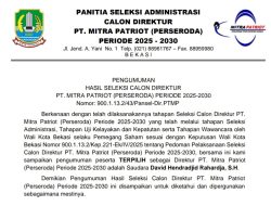 David Hendradjid Rahardja Resmi Jabat Dirut PT Mitra Patriot 2025–2030