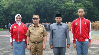 Kota Bekasi - Wakil Wali Kota Bekasi, Abdul Harris Bobihoe,Pasukan Pengibar Bendera Pusaka (Paskibraka) asal Kota Bekasi yang akan bertugas di tingkat nasional dan provinsi yakni, Kyla Princessa dan Raffa Pinandito Ardi