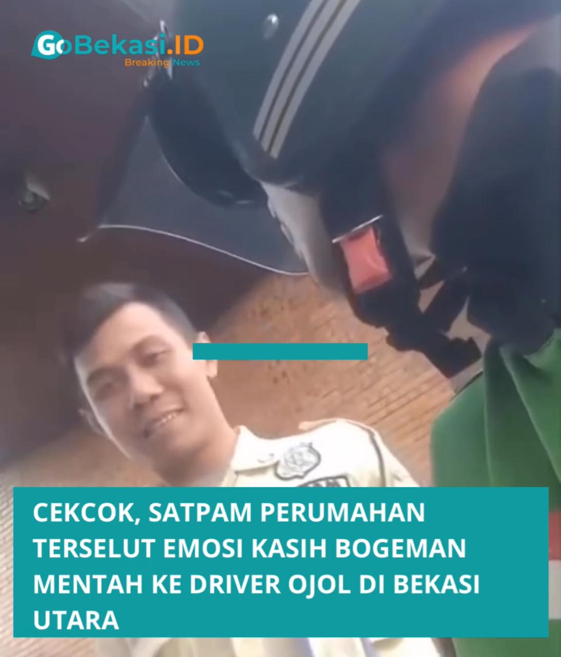 Kota Bekasi - Tangkapan layar video cekcot Satpam vs Ojol di Bekasi Utara berujung pemukulan