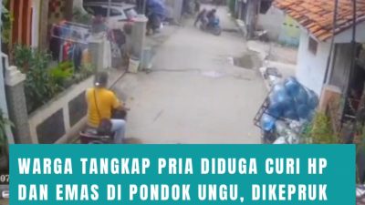 Kota Bekasi - Seorang pria ditangkap warga di wilayah RW 04, Pondok Ungu, Kecamatan Medansatria, Kota Bekasi, pada Selasa (15/7/2025).