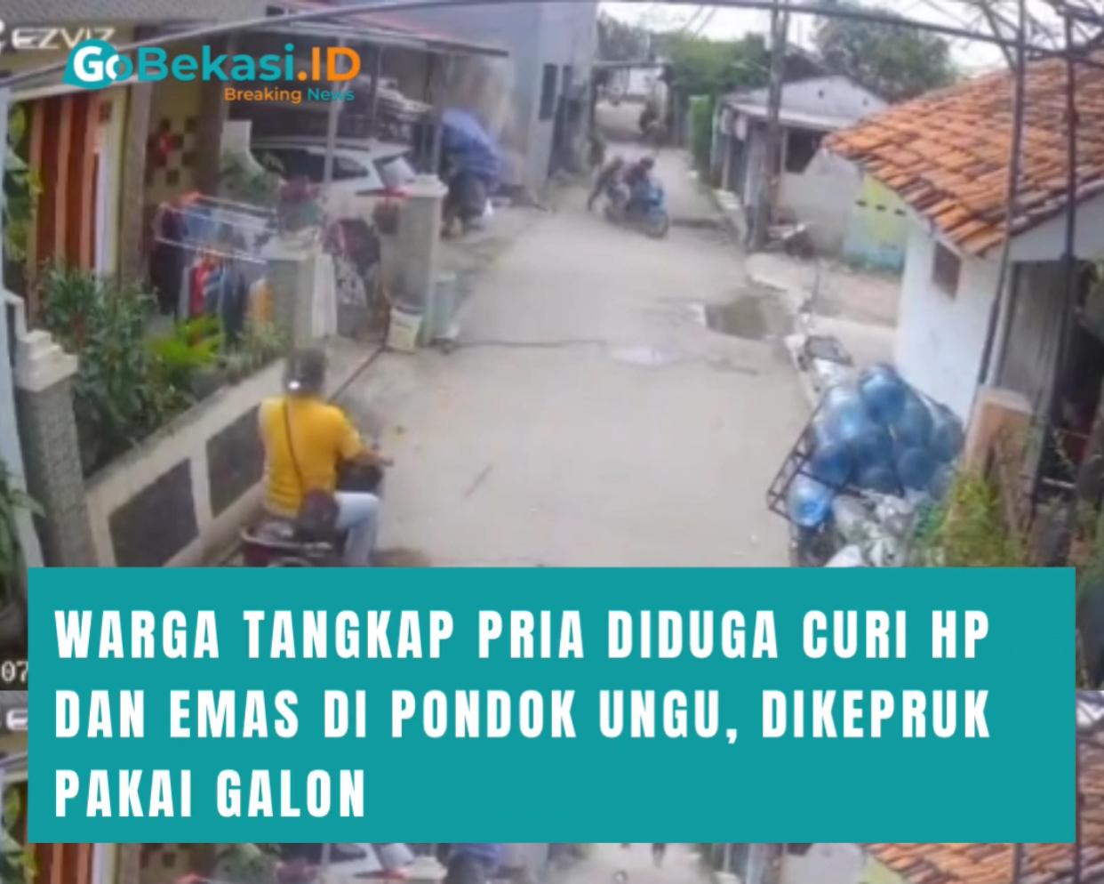 Kota Bekasi - Seorang pria ditangkap warga di wilayah RW 04, Pondok Ungu, Kecamatan Medansatria, Kota Bekasi, pada Selasa (15/7/2025).