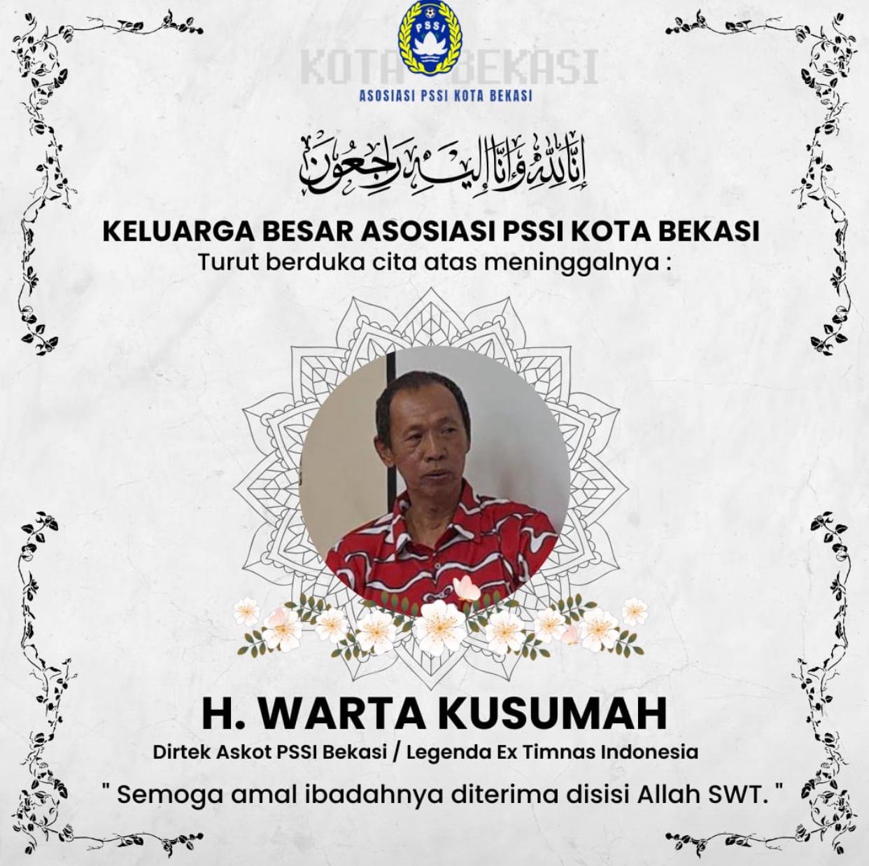 Kota Bekasi - Kabar Duka Meninggalnya Legenda Timnas Indonesia asal Bekasi, Warta Kusuma. Dok. PSSI