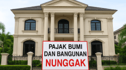 Kabupaten Bekasi - Ilustrasi rumah mewah nunggak PBB. Foto: AI for Gobekasi.id