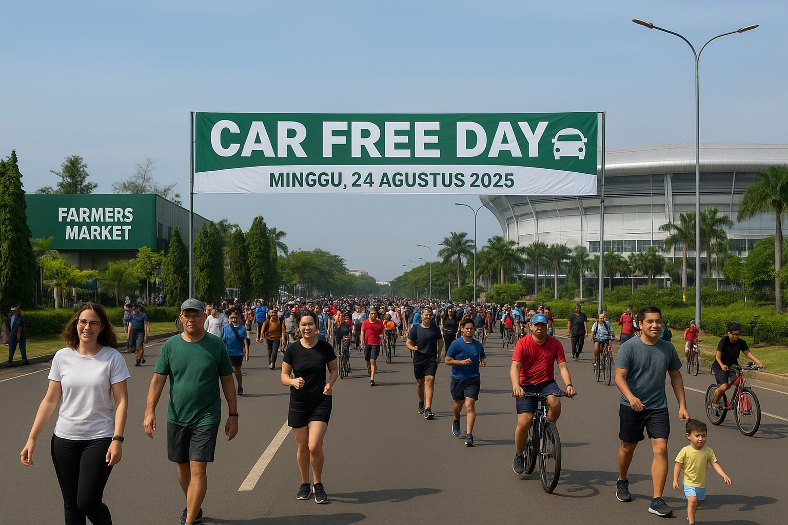 Kabupaten Bekasi - Ilustrasi kegiatan CFD di Stadion Wibawa Mukti. Foto: AI for Gobekasi.id