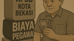 Kota Bekasi - Ilustrasi biaya pegawai mendominasi penggunaan APBD Kota Bekasi. Foto: AI for Gobekasi.id