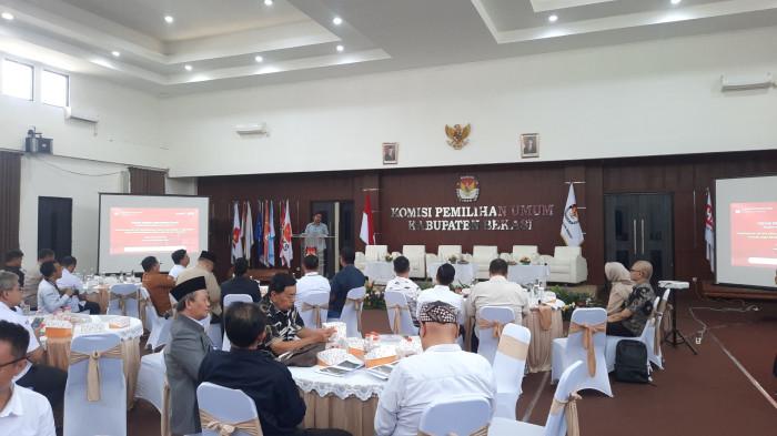 Kabupaten Bekasi - KPU Kabupaten Bekasi menggelar FGD terkait penerapan electronic voting (e-voting) pada Pemilu dan Pilkada 2029. Foto: Ist