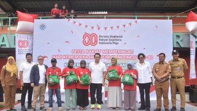 Kota Bekasi - Memperingati Hari Ulang Tahun ke-80 Republik Indonesia, Kementerian Lingkungan Hidup (KLH) menggelar perayaan kemerdekaan di Stadion Mini Sumur Batu, Bantargebang, Bekasi, Selasa (19/8/2025). Foto: Ist/Gobekasi.id