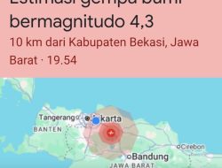 Gempa Magnitudo 4,9 Guncang Bekasi, Warga Banyak Merasakan