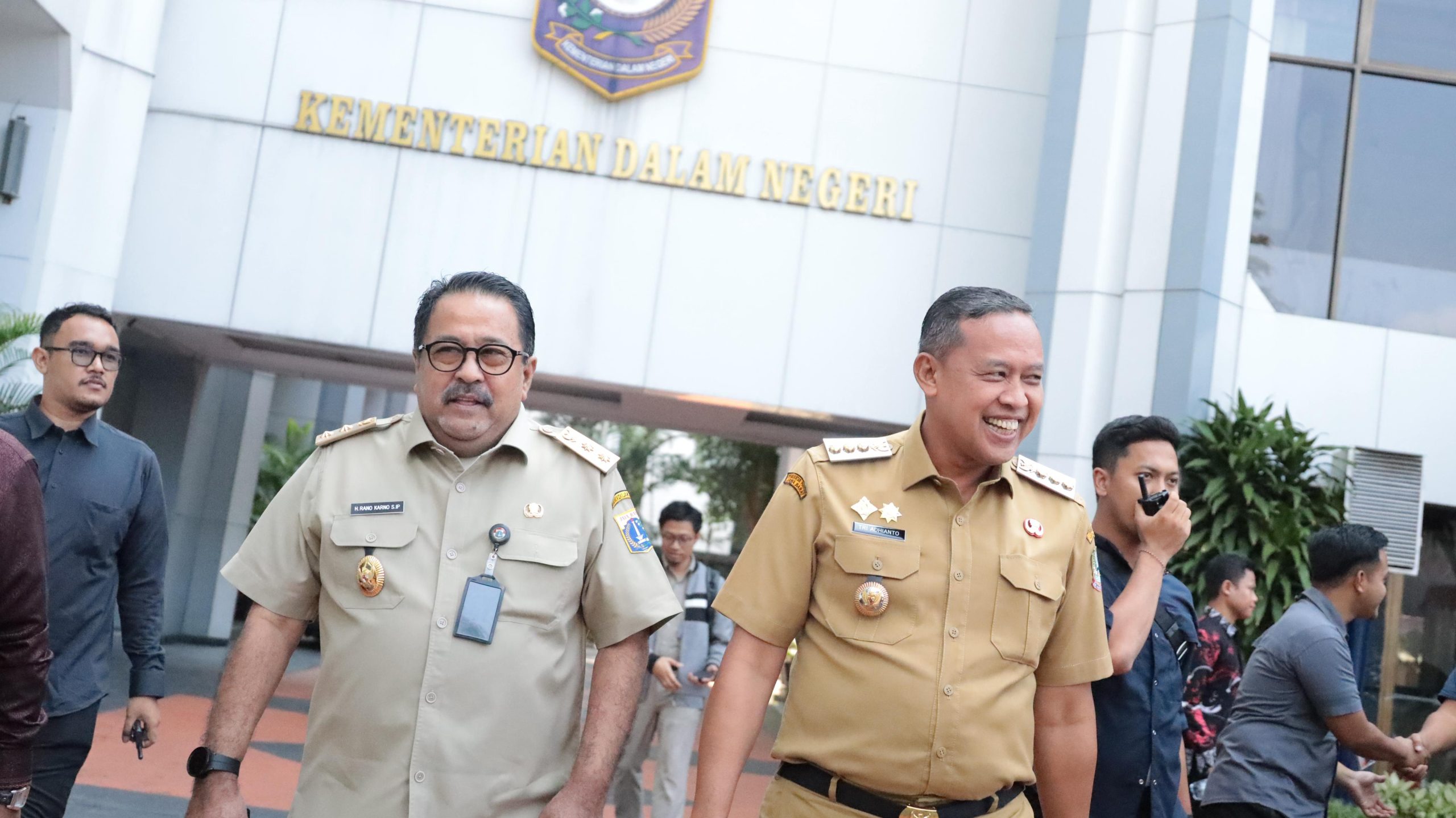 Kota Bekasi - Wali Kota Bekasi Tri Adhianto bersama Wagub Jakarta Rano Karno. Foto: Ist/Gobekasi.id.