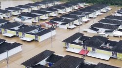 Kabupaten Bekasi - Foto udara banjir di Perumahan Arthera Hill 2 Kabupaten Bekasi. Foto: Inews