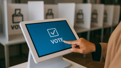 Kabupaten Bekasi - Ilustrasi e-Voting untuk Pilkades Kabupaten Bekasi, Foto: Gobekas.id.