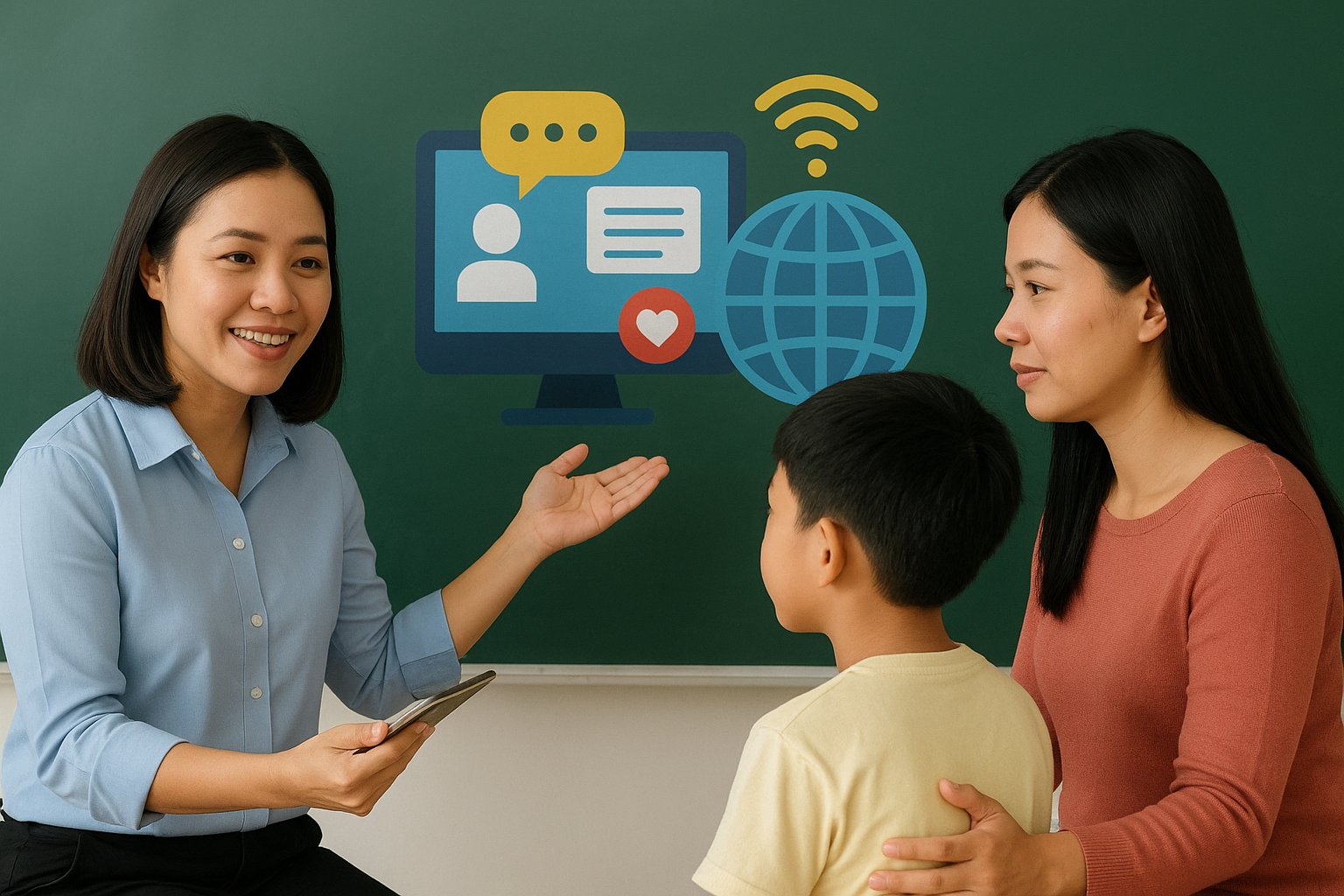 Kota Bekasi - literasi digital & pembinaan karakter anak di era media sosial. Foto: AI for Gobekasi.id.