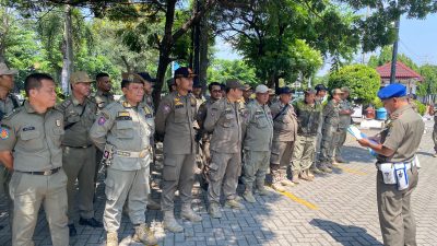 Kota Bekasi - Satpol PP Kota Bekasi akan bersiaga menjaga aksi damai dari mahasiswa di gedung DPRD Kota Bekasi, Senin (1/9/2025). Foto: Ist/Gobekasi.id.