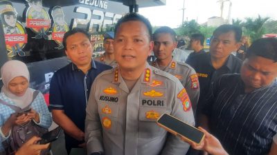 Kota Bekasi - Kapolres Metro Bekasi Kota, Kombes Kusumo Wahyu Bintoro saat diwawancara. Foto: Septian/Gobekasi.id.