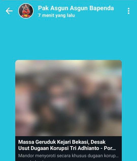 Kota Bekasi - Tangkapan layar story WhatsApp milik Asgun, Staf Ahli Wali Kota Bekasi yang juga pejabat eselon II, memantik perhatian publik.