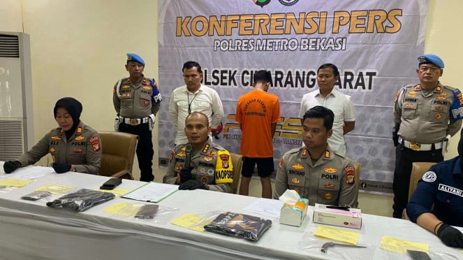 Kabupaten Bekasi - Kapolres Metro Bekasi Kota, Kombes Pol Mustofa saat menggelar konferensi pers. Foto: Ist
