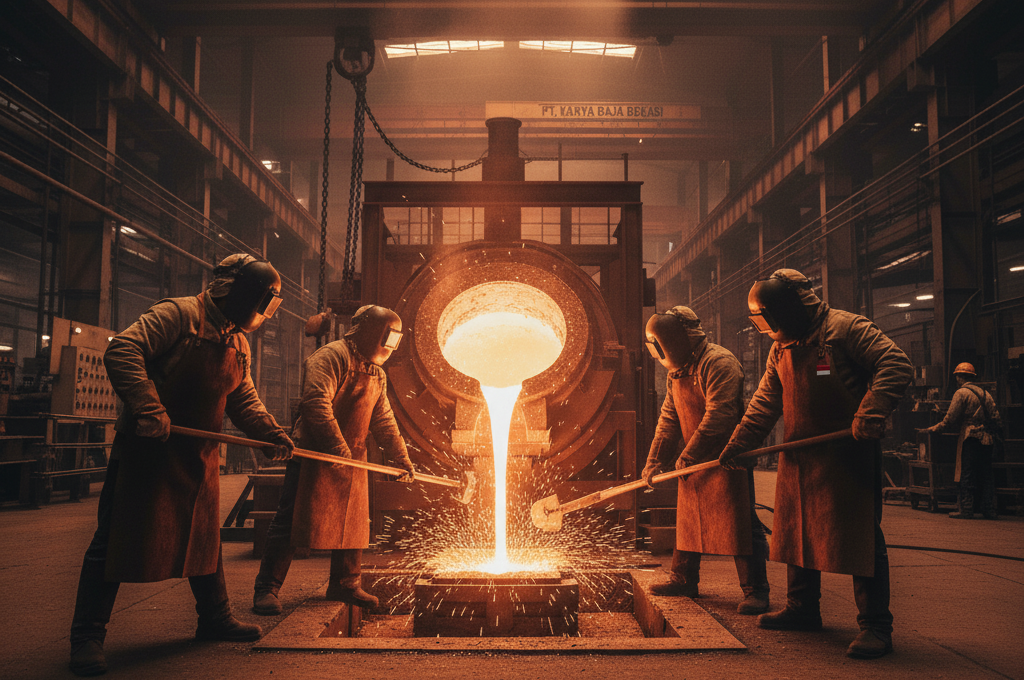 Kabupaten Bekasi - Ilustrasi Peleburan Baja. Foto: Gobekasi.id.