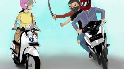 Bekasi - Ilustrasi begal kendaraan terhadap wanita