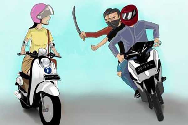 Bekasi - Ilustrasi begal kendaraan terhadap wanita