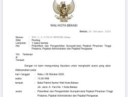 Rotasi Jilid Dua di Pemkot Bekasi, Lurah hingga Pejabat Eselon IV Siap Diganti