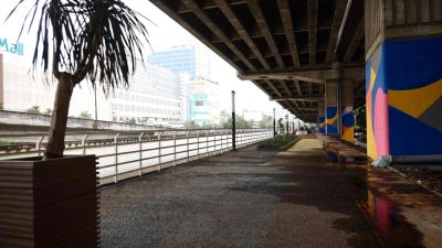 Kota Bekasi - Wisata Air Air Kalimalang yang ada di Jalan KH Noer Ali masih dalam progres pembangunan. Foto: Ist/Gobekasi.id.