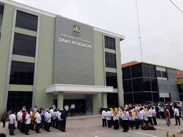 Kota Bekasi - Pegawai saat apel pagi di Dinas Kesehatan Kota Bekasi. Foto: Ist/Gobekasi.id.