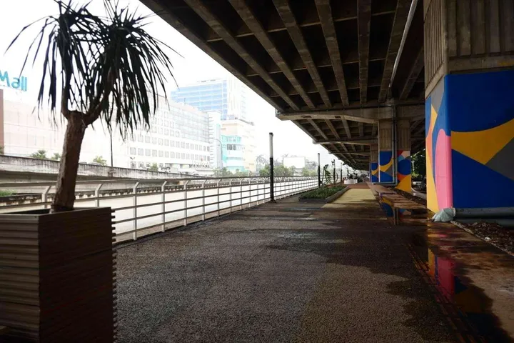 Kota Bekasi - Pedestrian-Wisata Air Kalimalang yang akan diisi dengan cargo kuliner. Foto: Ist