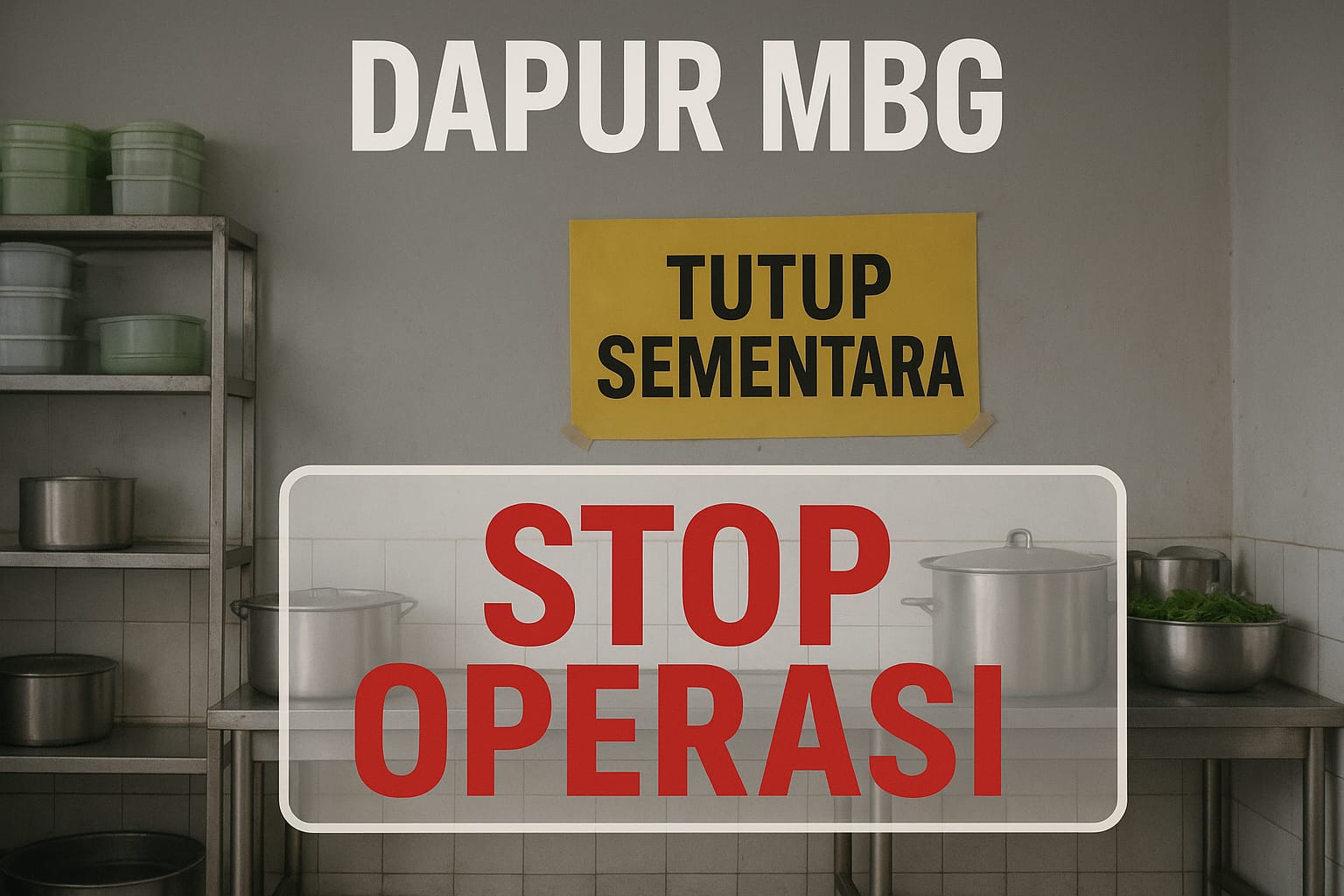 Kota Bekasi - Dapur MGB di Medan Satria yang baru beroperasional dua bulan mendadak tutup.