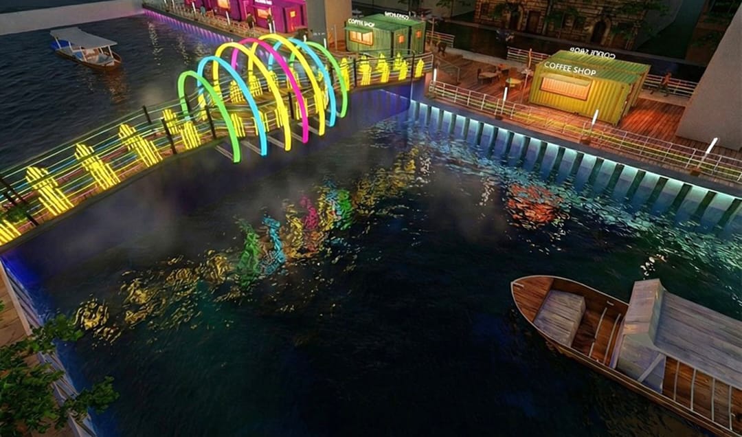 Kota Bekasi - Gambaran 3D rancangan Wisata Air Kalimalang. Foto: PT Miju Dharma Angkasa