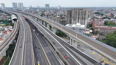 Bekasi - Foto udara Jalan Layang Tol MBZ. Foto: Ist/Gobekasi.id.