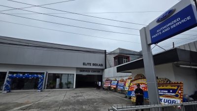 Kota Bekasi - Ford RMA Indonesia bersama PT Elite Auto Sukses resmi menghadirkan Ford Bekasi sebagai fasilitas layanan 2S (Service dan Sparepart) untuk kendaraan Ford di Jalan Jenderal Sudirman No.18, Kayuringin Jaya, Bekasi Selatan, Kota Bekasi. Foto: Ist