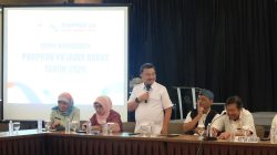 Kota Bakasi - Wakil Wali Kota Bekasi sekaligus Ketua Panitia Besar (PB) Porprov 2026, Abdul Harris Bobihoe, hadir dalam rapat koordinasi daerah di Hotel El Cavana, Bandung, Kamis (22/1/2025). Foto: Ist/Gobekasi.id.