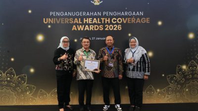Kota Bekasi - Wakil Wali Kota Bekasi, Abdul Harris Bobihoe turut menghadiri Deklarasi dan Pencanangan Universal Health Coverage (UHC) i Ballroom JIEXPO Kemayoran, Jakarta Pusat, Selasa (27/1/2026). Foto: Ist/Gobekasi.id.