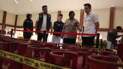 Kabupaten Bekasi - Barang bukti tabung gas yang disita Polres Metro Bekasi, Senin (19/1/2026). Foto: Ist