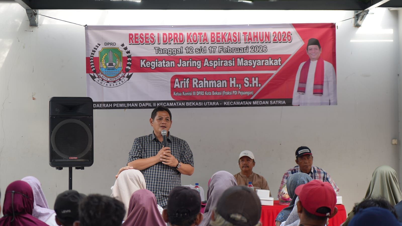 Kota Bekasi - Reses I Tahun 2026 yang digelar Ketua Komisi III DPRD Kota Bekasi, Arif Rahman Hakim, di kediamannya di Harapan Jaya, Bekasi Utara, Jumat (13/2/2026). Foto: Ist/Gobekasi.id.