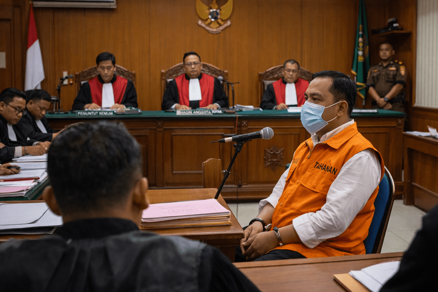 Bekasi - Ilustrasi tahanan disidangkan dalam pengadilan. Foto: Gobekasi.id.