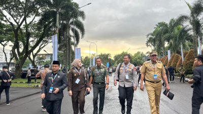 Kota Bekasi - Wali Kota Bekasi Tri Adhianto bersama Forkopimda menghadiri Rapat Koordinasi Nasional (Rakornas) 2026 yang dipimpin Presiden Republik Indonesia Prabowo Subianto di Sentul International Convention Centre (SICC), Senin (2/2/2026). Foto: Ist/Gobekasi.id.