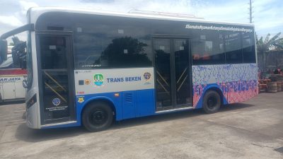 Kota Bekasi - Penampakan Bus Beken Bekasi yang akan di launching Dishub Kota Bekasi pada, Selasa (10/2/2026). Foto: Ist