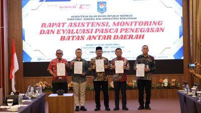 Kota Bekasi - Berita Acara Kesepakatan batas wilayah Kota Bekasi dan Jakarta Timur sebagai dasar tindak lanjut proses penetapan regulasi oleh Kementerian Dalam Negeri (Kemendagri). Foto: Ist/Gobekasi.id.