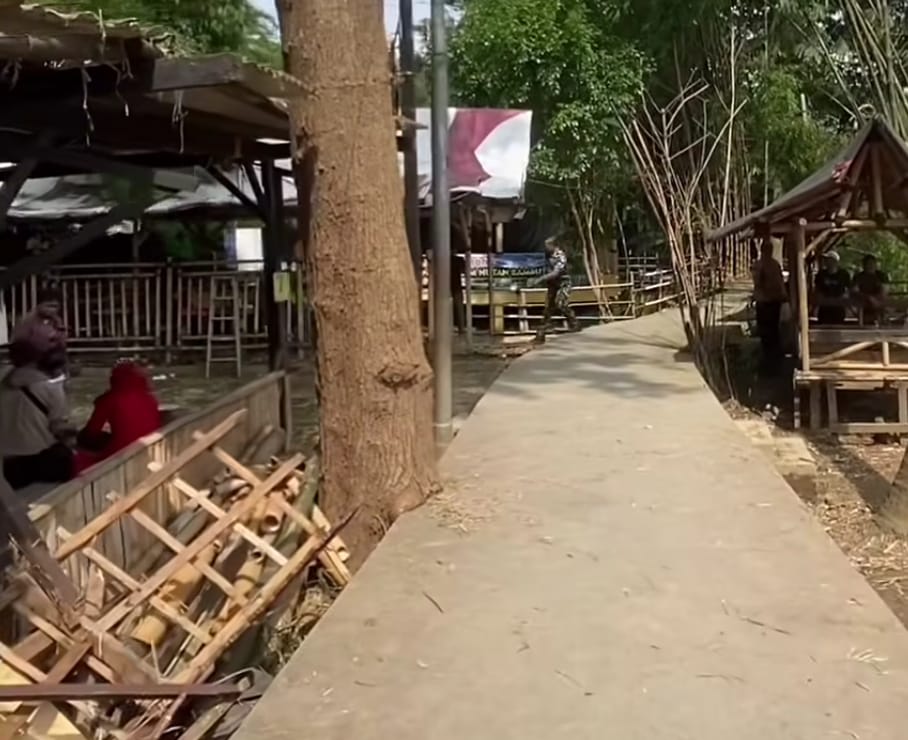 Kota Bekasi - Kondisi terkini Wisata Hutan Bambu Bekasi pascalongsor, Kamis (12/2026). Foto: Gobekasi.id.