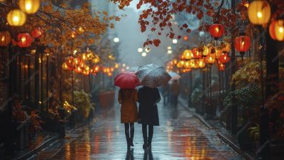 Bekasi - Ilustrasi perayaan Imlek diguyur hujan ringan.,