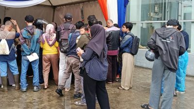 Kota Bekasi - Pendaftaran layanan Motis di Stasiun Bekasi. Foto: Ist