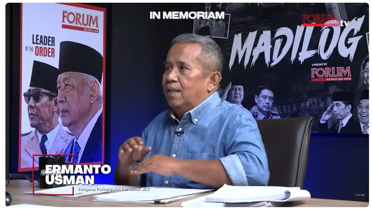 Bekasi - Ermanto Usmana sempat tampil dalam sebuah siniar di YouTube Forum Keadilan TV, membahas dugaan penyimpangan dalam perpanjangan kontrak JICT dengan perusahaan asal Hongkong, Hutchison Port Holdings (HPH). (Youtube Forum Keadilan)