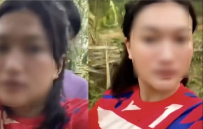 Bekasi - Video ibu tiri vs anak tiri di kebun sawit viral (Tiktok/@nisazoonesya)