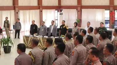 Kabupaten Bekasi - Rapat Koordinasi Lintas Sektoral Persiapan Operasi Ketupat Jaya 2026 di Gedung Promoter Polres Metro Bekasi, Bekasi pada Selasa (10/3/2026)