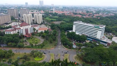 Kabupaten Bekasi - Foto udara kawasan komersil Lippo Cikarang. Foto: Ist/Gobekasi.id.