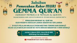 Kota Bekasi - Flyer Gerakan Membaca dan Menulis Al-Qur’an (GEMMA QUR’AN) yang akan digelar pada Jumat (6/3/2026) pukul 08.00 WIB di GOR Bang Yan.