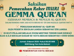 1.216 Lansia Tulis Mushaf, Ribuan Siswa Ikut GEMMA QUR’AN untuk Rekor MURI